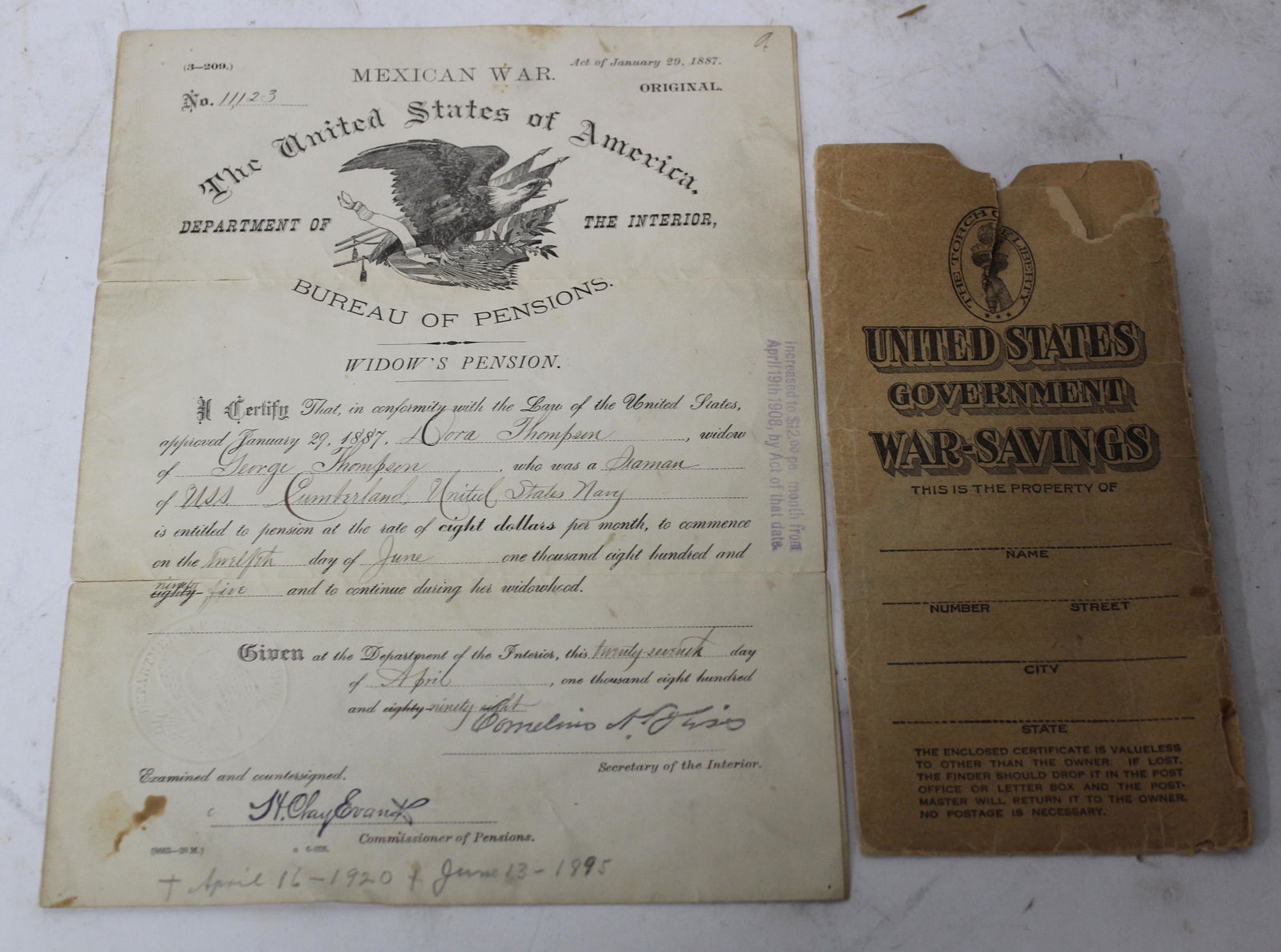 Mexican War 1887 Pension Document (1 of 2)