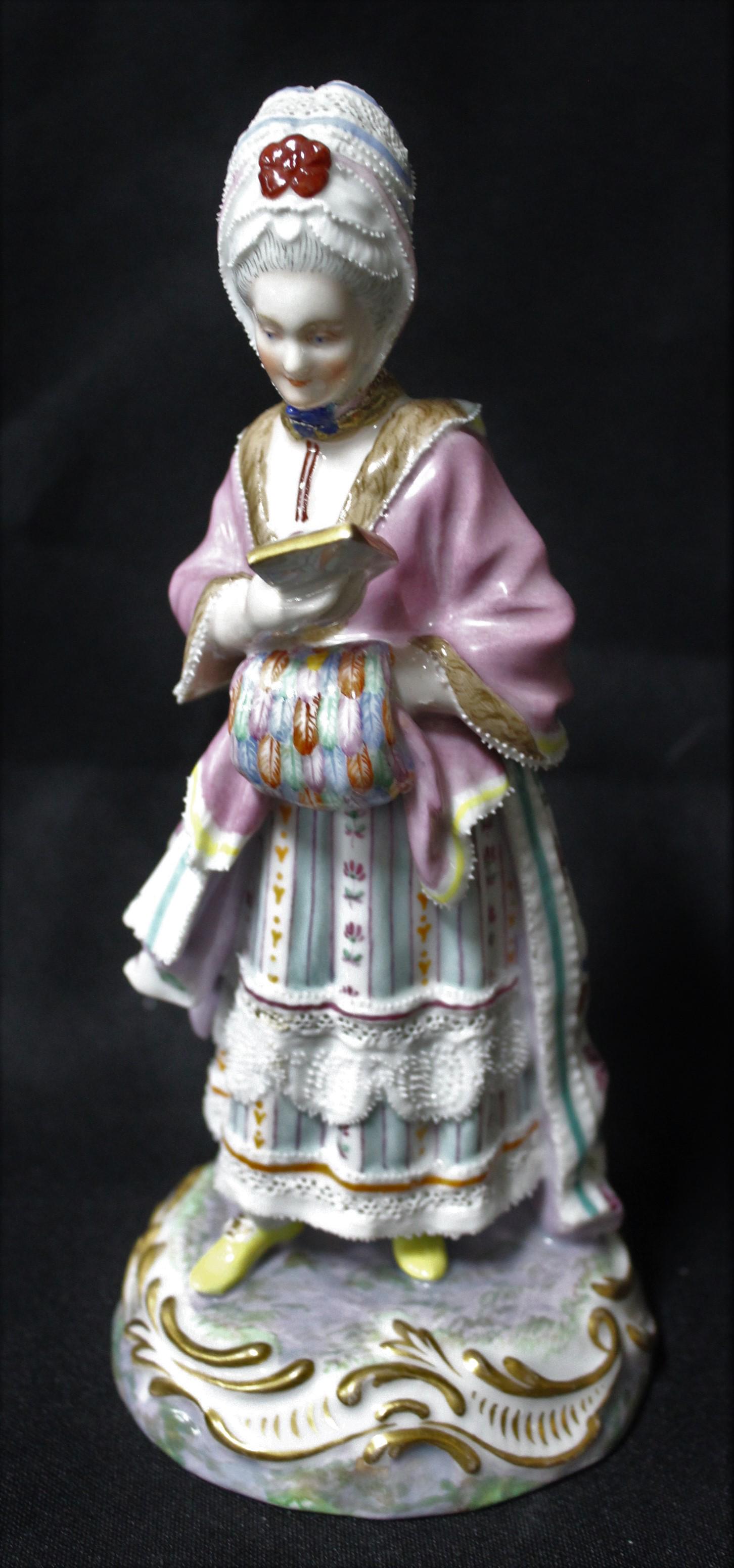 Royal Vienna Porcelain Figure. Woman in a Coat. (1 of 6)