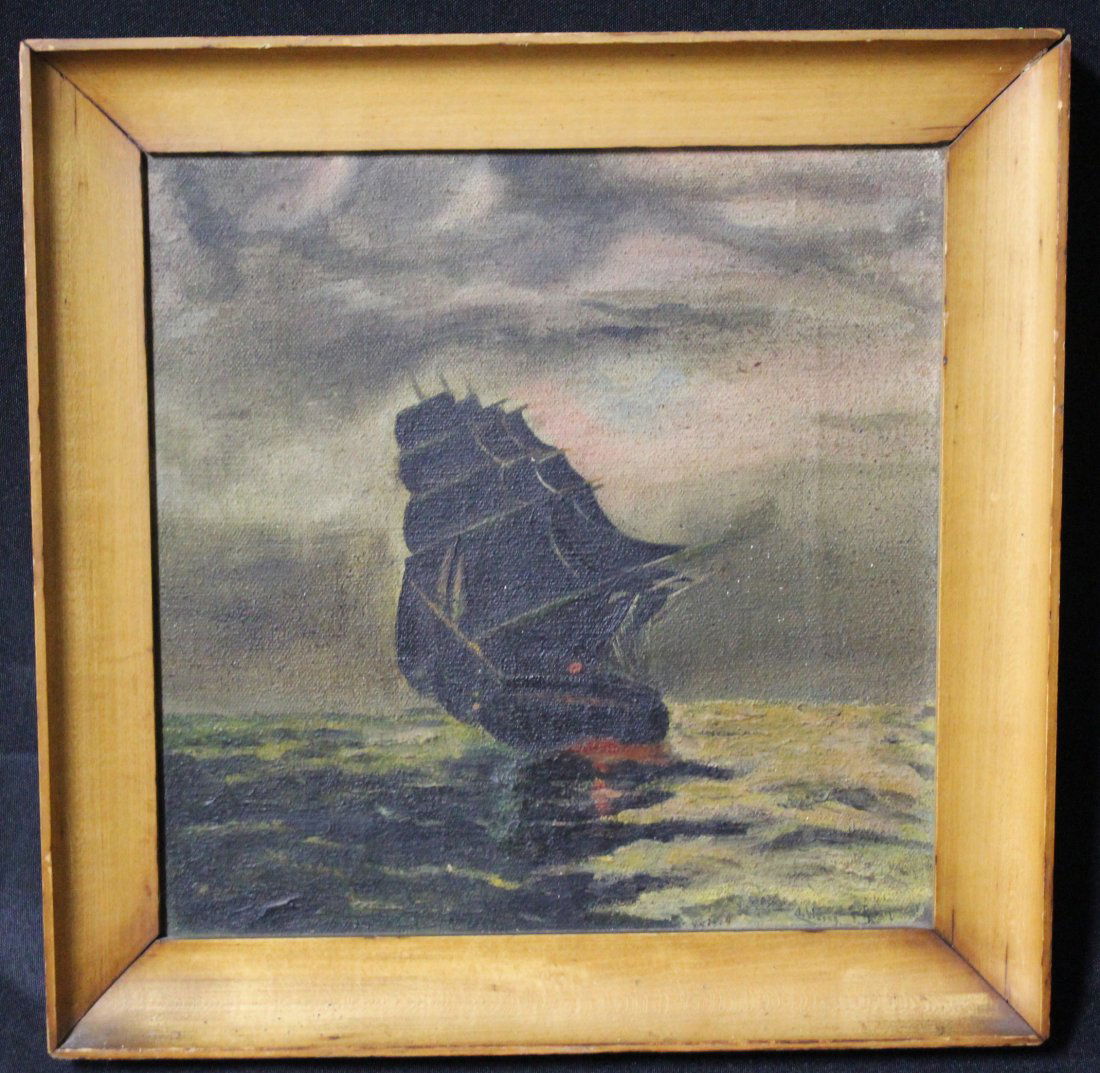 Oil on Canvas: Clipper Ship. Sgd. and Dated (1 of 3)