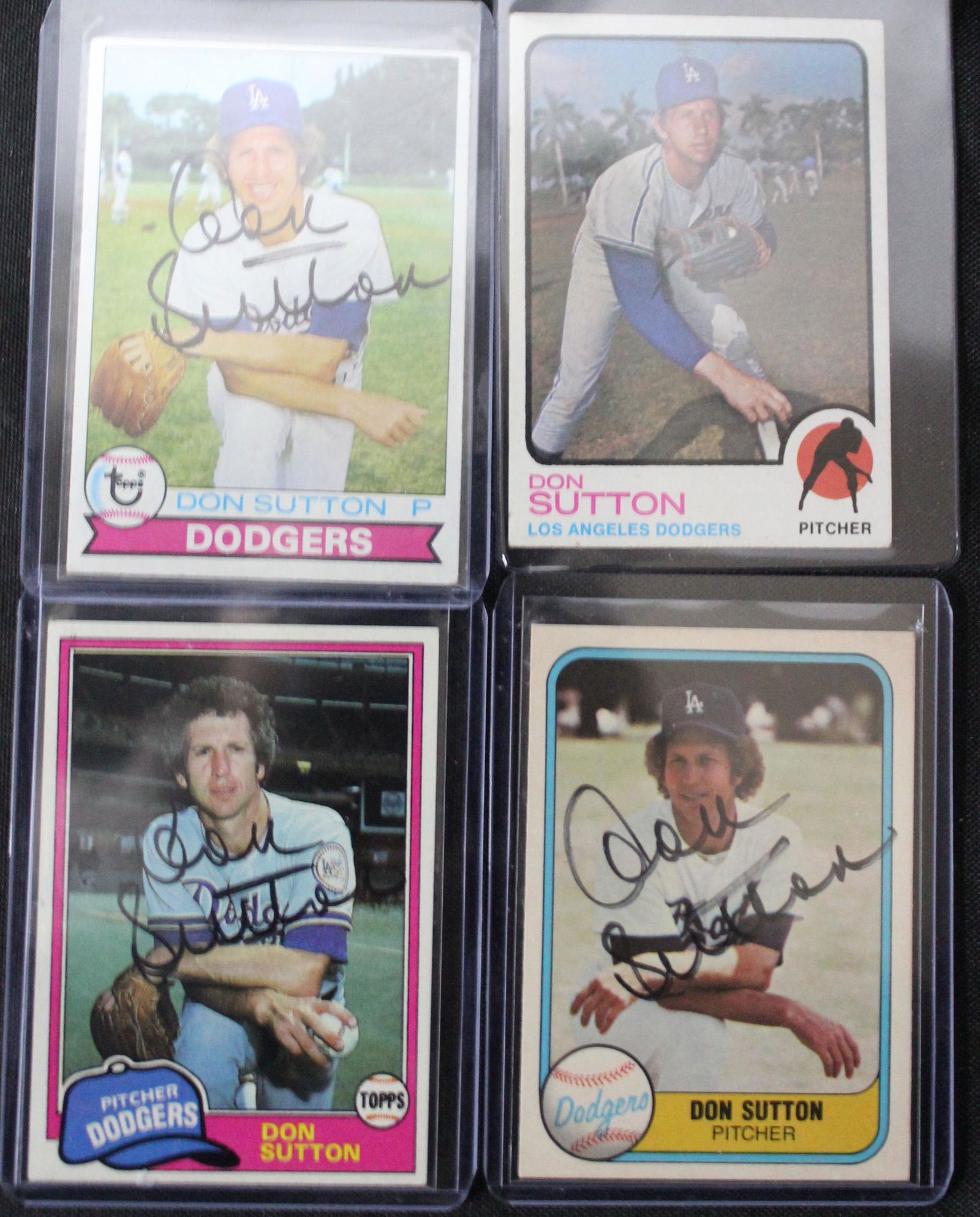 Don Sutton Card Lot. 3 Autographed. (1 of 4)