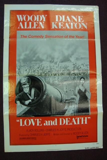 THREE ONE SHEET MOVIE POSTERS: Love and Death. United Artists. 1978. Style C. Allen Keaton. Gorilla Man. Warner Bros. 1940"s. The Vengeance of Fu Manchu. Warner Bros. 1968. Lee. All 27 x 41 VF; G; (Folded with separations) G; (smal