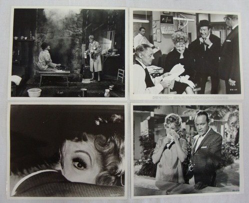LUCILLE BALL PHOTOGRAPHS & CONTACT SHEETS (17): Includes five glossy single weight publicity photos and stills for The Facts of Life (Bob Hope); an Acme photo service photo for Sumptuous (1944) with a UPI back stamp and an attached publicity releas