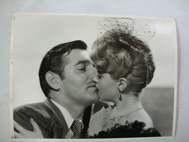 CLARK GABLE - LANA TURNER CLARENCE S BULL: Double weight, back stamp for MGM and Clarence S. Bull. Date Stamp for Aug 14, 1941. Publicity snipe for the two stars paired in Honky Tonk. 10 x 13. VF (some marks for editing in L margin)
