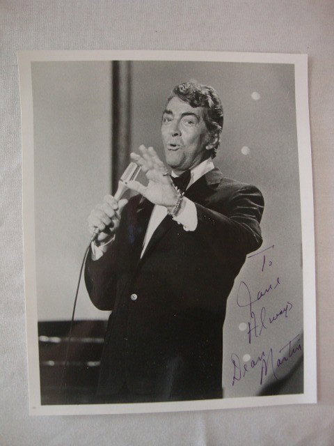 DEAN MARTIN ISP: Sgd. in blue ink To Jane Always, Dean Martin 8" x 10" VF-Excellent