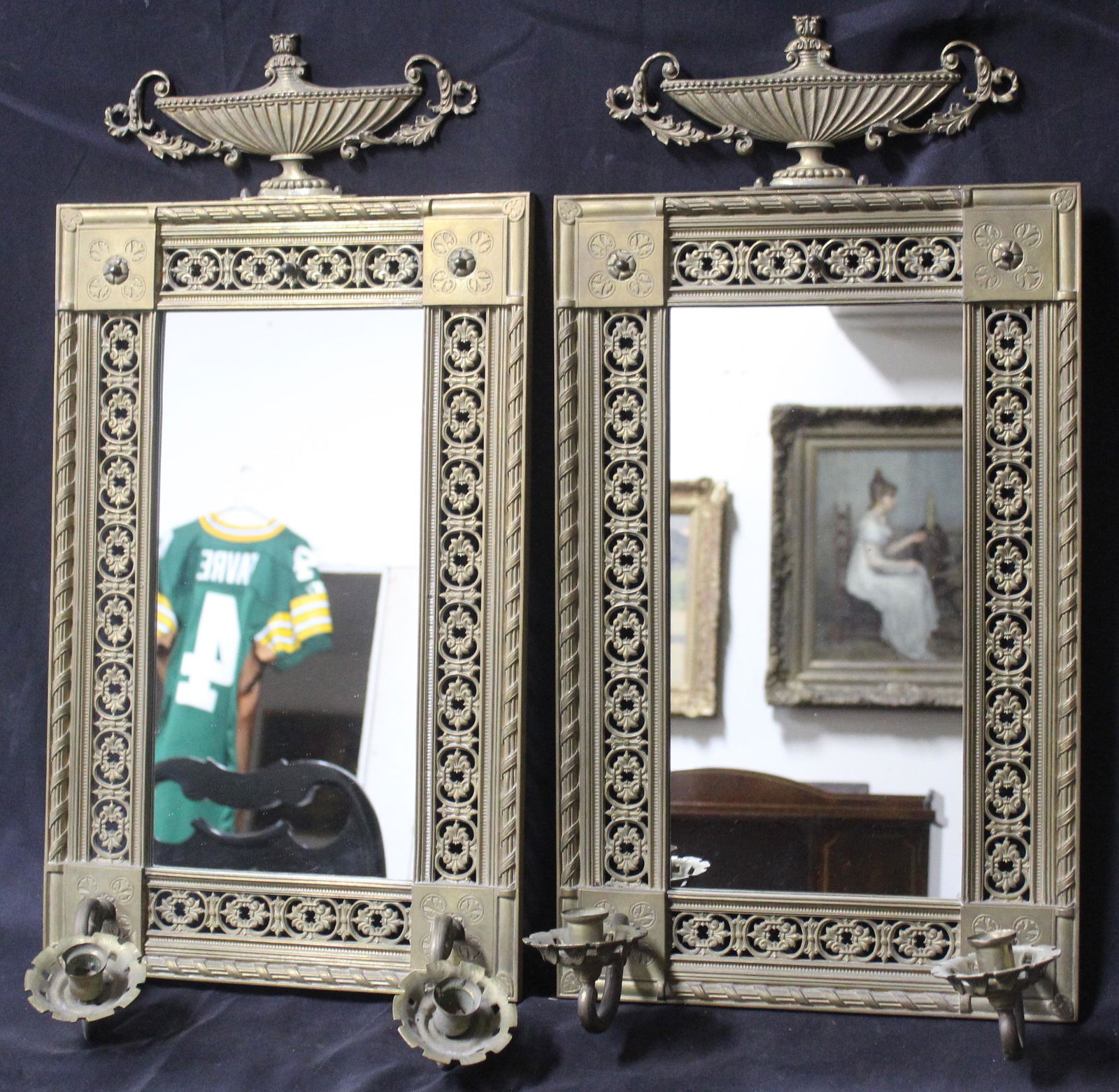 Pair of French Neoclassical Bronze Mirror (1 of 5)