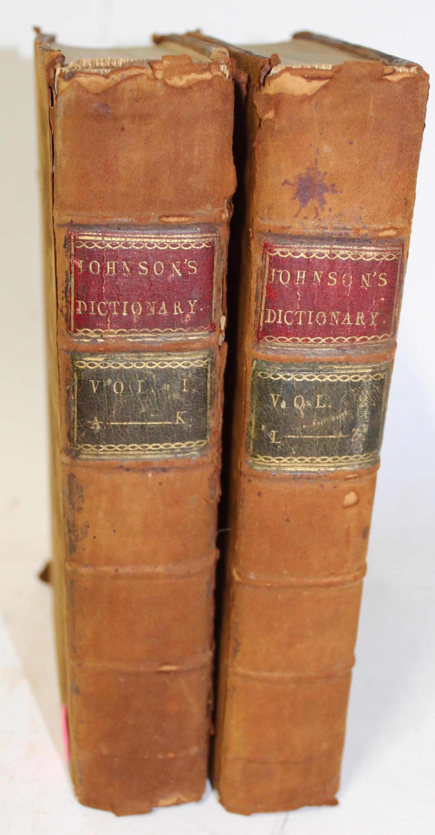 1786 Two Vol. Samuel Johnson Dictionaries (1 of 3)