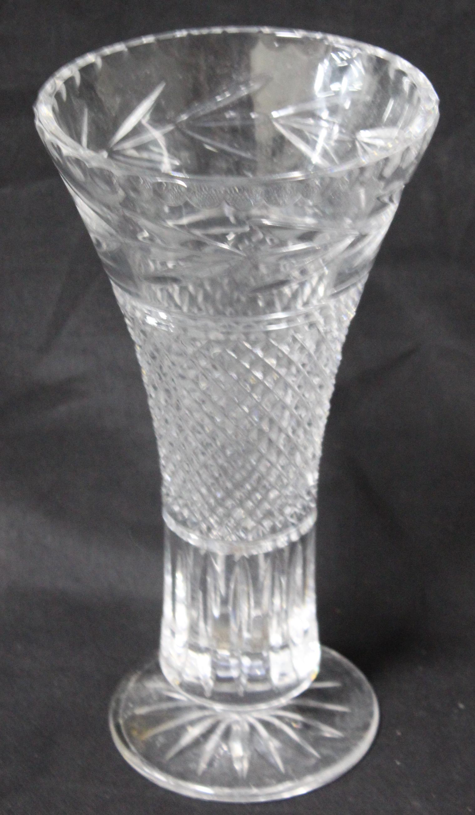 American Pressed Glass Trumpet Vase (1 of 1)