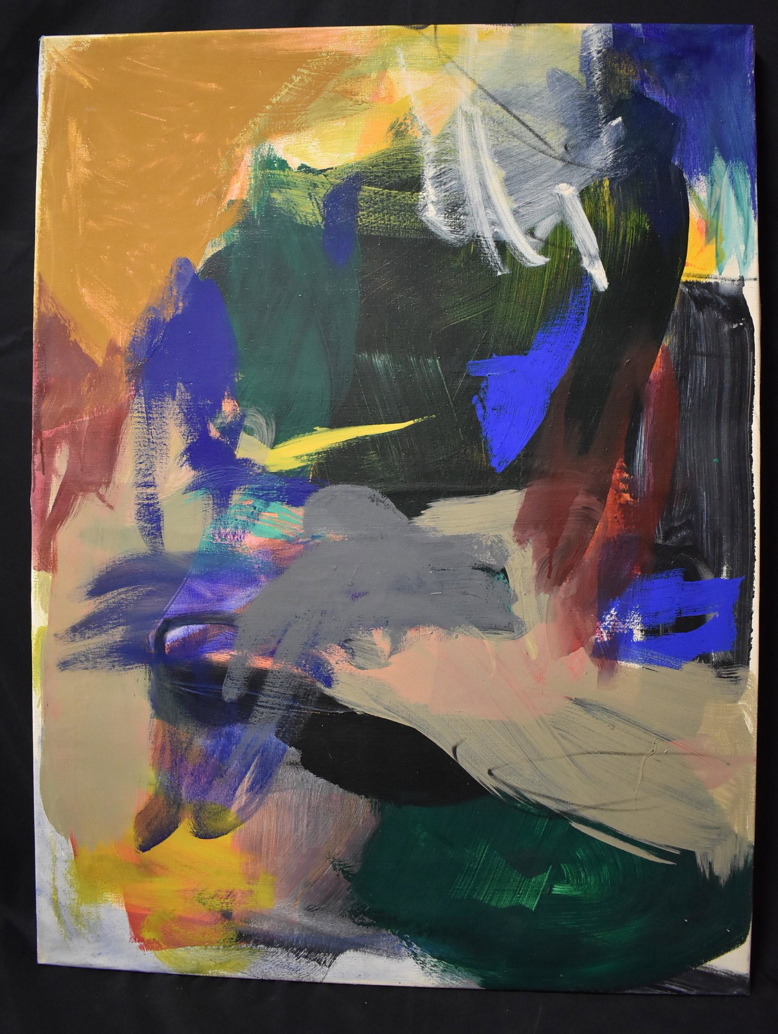 Lars Ahlstrand Abstract Oil. Signed: AskArt Listed Artist. Signed at the back of the canvas. 44"H. x 33"W