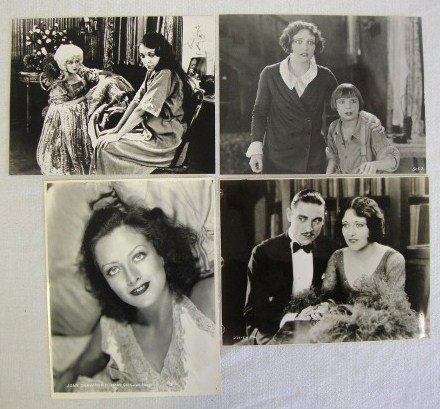 JOAN CRAWFORD - PORTRAITS AND STILLS (96): Candid c/u of Joan (1); scene from "Pretty Ladies" (1); scene from "Old Clothes" starring Jackie Coogan" (1); scene from "The Only Thing" (1); scene from "Sally, Irene, and Mary" (1); scene from "The 