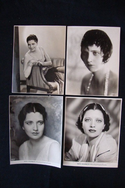 KAY FRANCIS MOVIE STILLS (14): In scene from Stranded - 1935; linen backed c/u portrait #'d 1244-415 in the negative, a publicity photo for Let's Go Native; a 1932 Warner Bros and Vitaphone glamour portrait with a date stamp for 19
