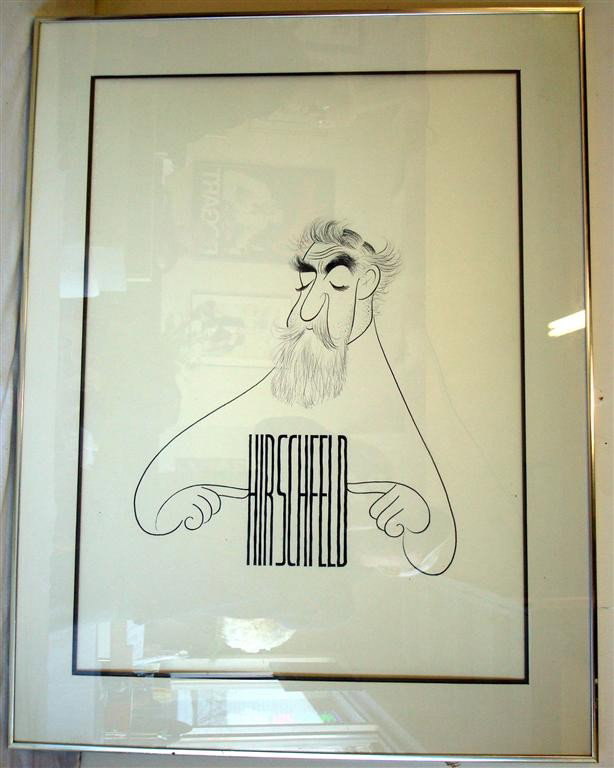 AL HIRSCHFELD; PEN AND INK DRAWING SIGNED: pen and ink, Self Portrait 1974, signed lower center; Provenance: Margo Feiden Galleries NYC 1979; 29-1/2in. X 22in.(sight size)