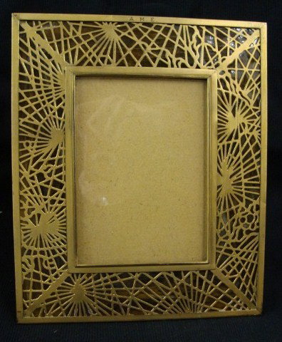 TIFFANY STUDIOS BRONZE FRAME: bronze frame, pine needle pattern, easel back. Marked "Tiffany Studios New York" #9479; 9in. H. x 7-1/4in. W.