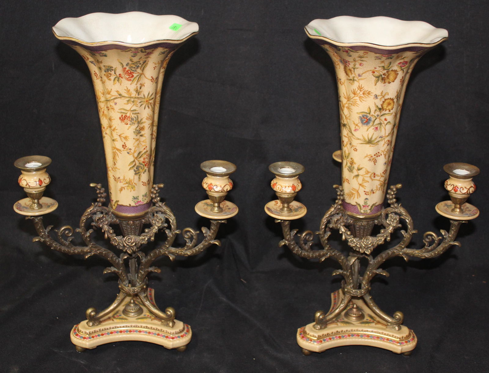 Bronze and Porcelain Candelabra/Vases (1 of 5)