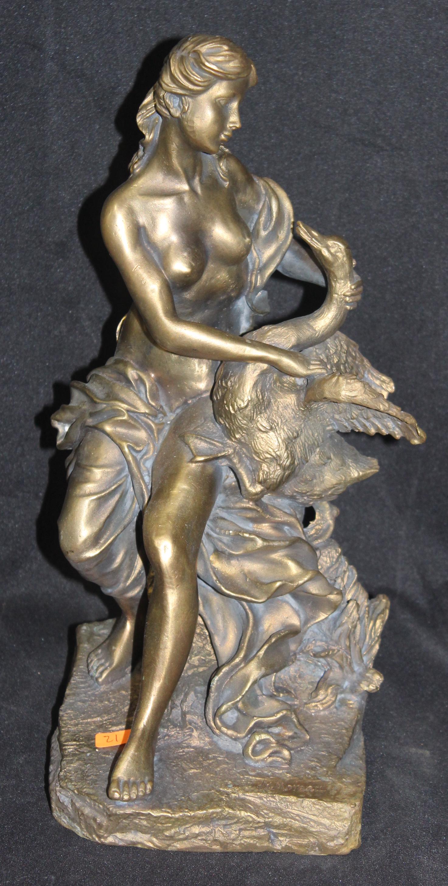 A. Moreau Sgd, Bronze: Leda and the Swan (1 of 5)