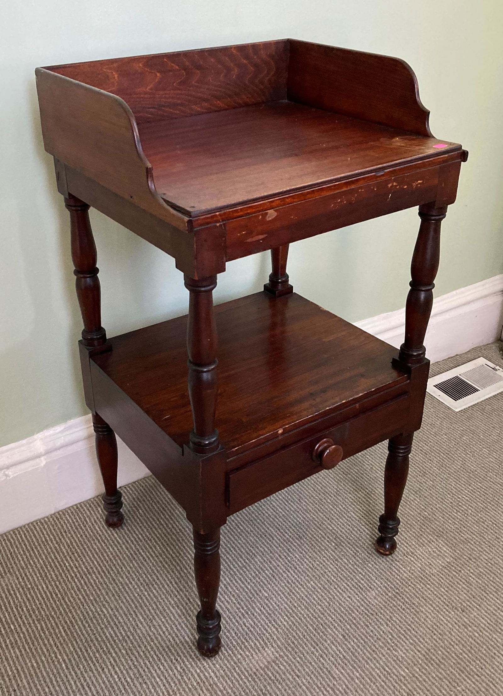 Victorian Walnut One Drawer Washstand (1 of 5)