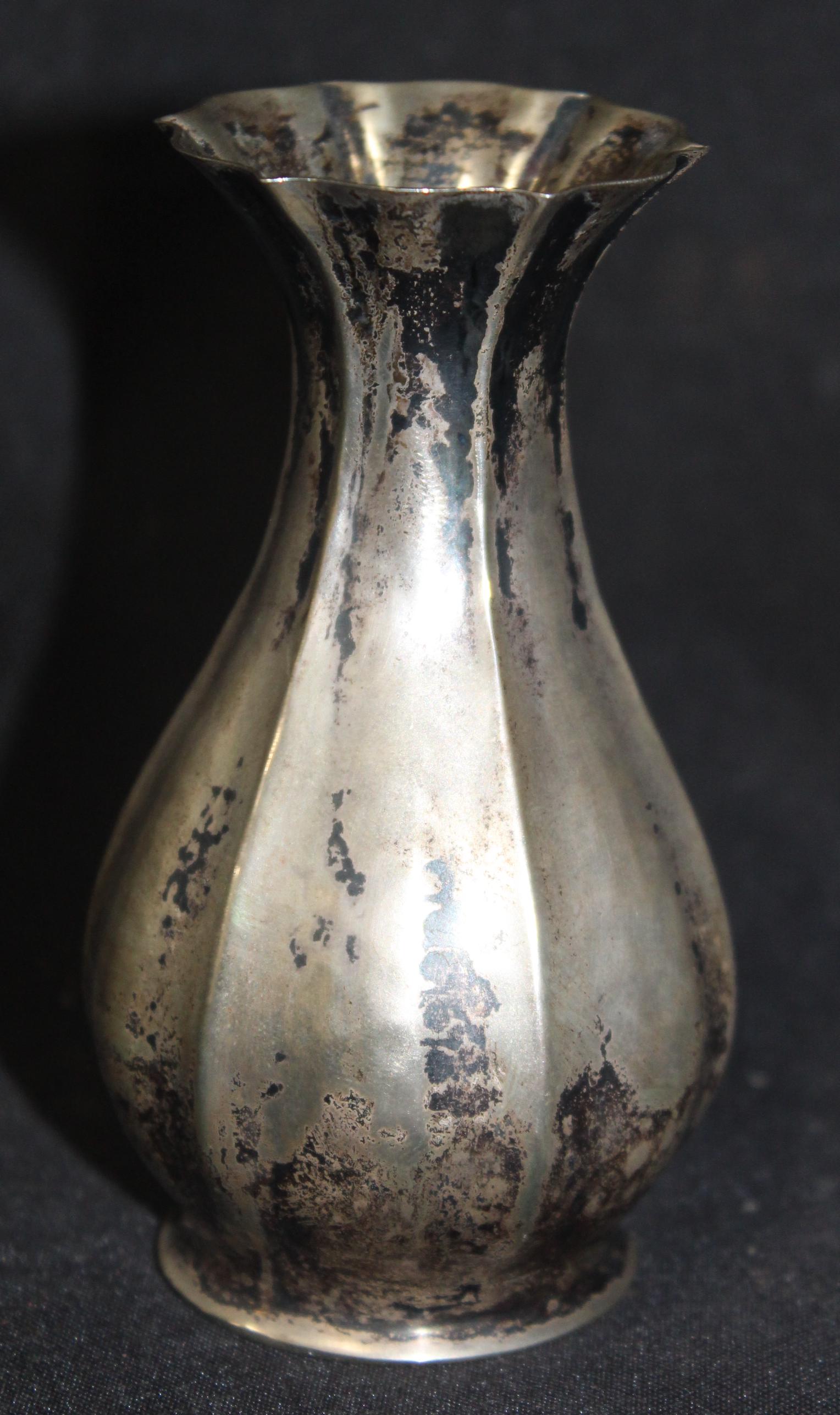 Vintage Battuto A Mano German Silver Vase (1 of 2)