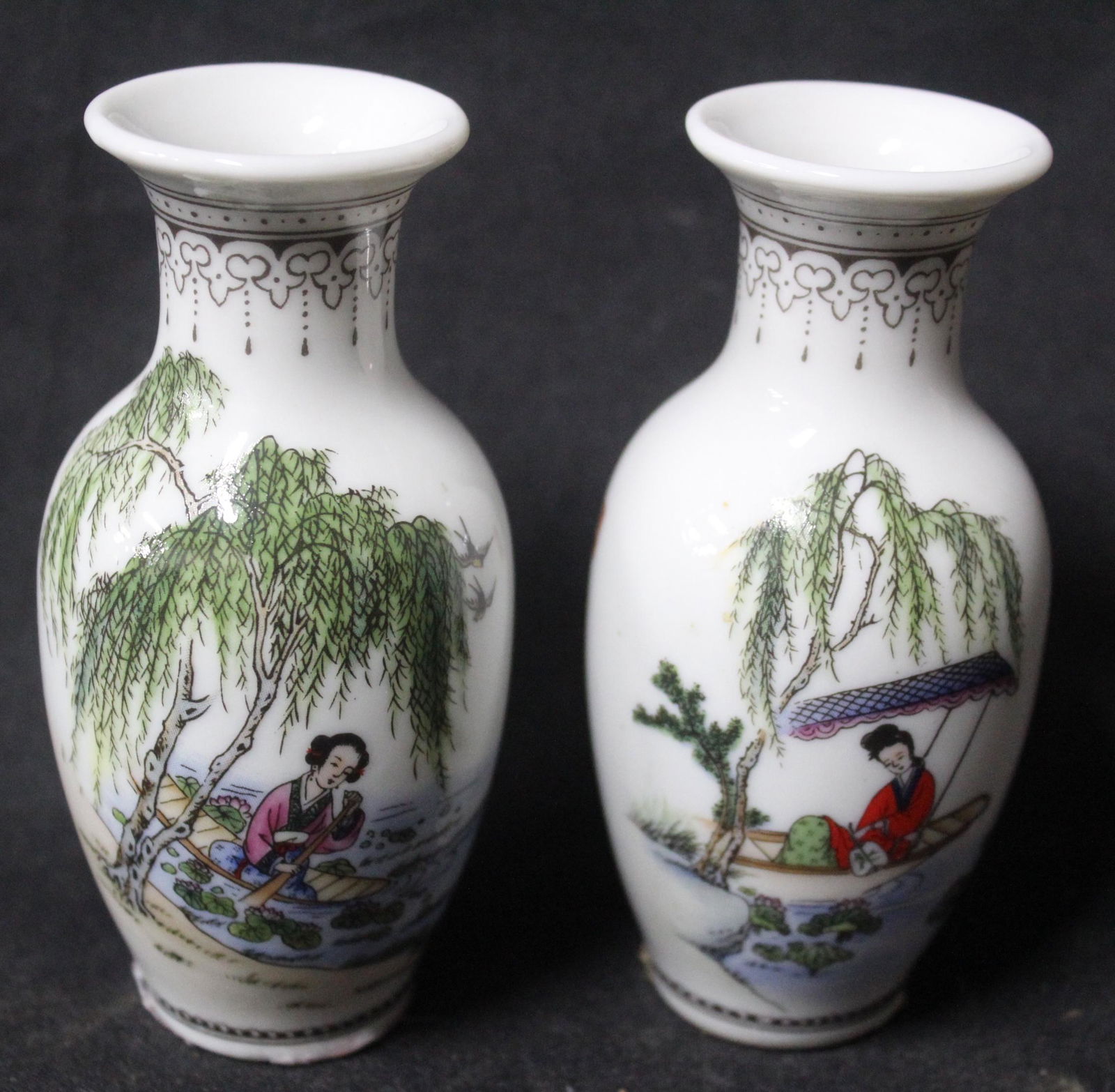 Pr. of Japanese Porcelain Vases (1 of 6)