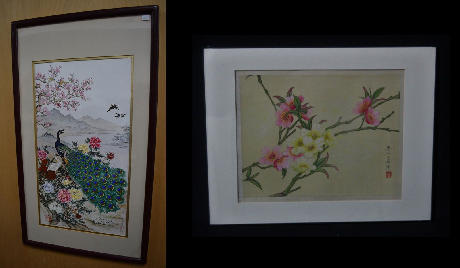 Pr. of Asian Silkscreen Prints (2) (1 of 5)