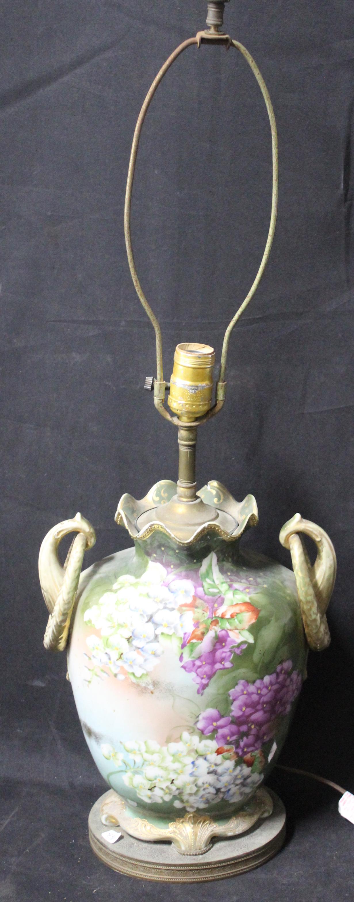 Hand Painted Double Handled Lamp (1 of 5)