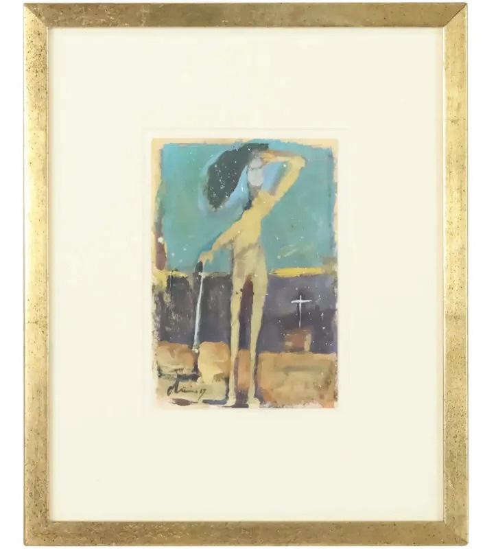 Nathan Oliveira; 20thC. Modernist Gouache Signed (1 of 5)