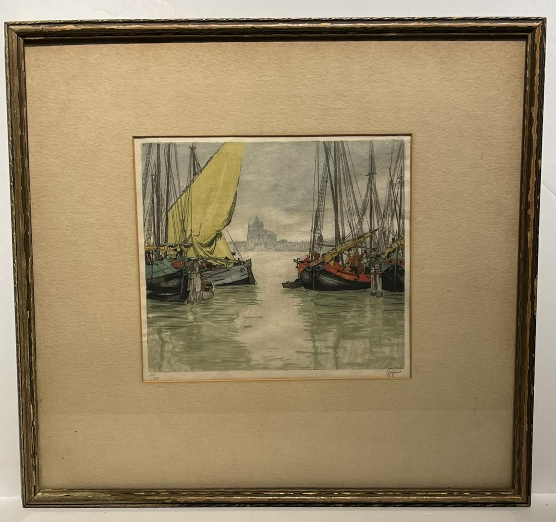 Hans Figura; Original Aquatint "Venice Canal" Signed (1 of 6)