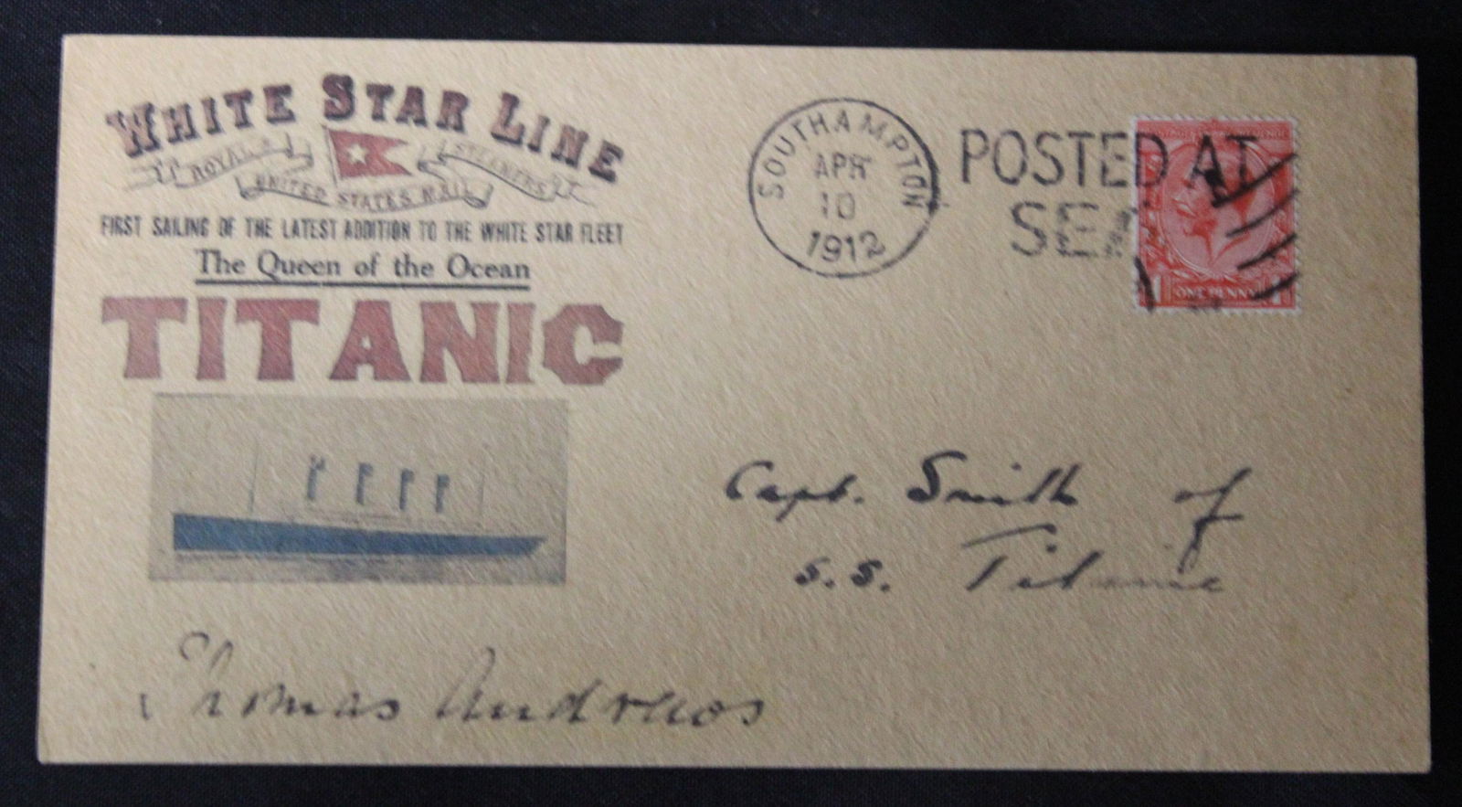 White Star Line Titanic Postcard Sgd. by Smith & Anderson (1 of 4)