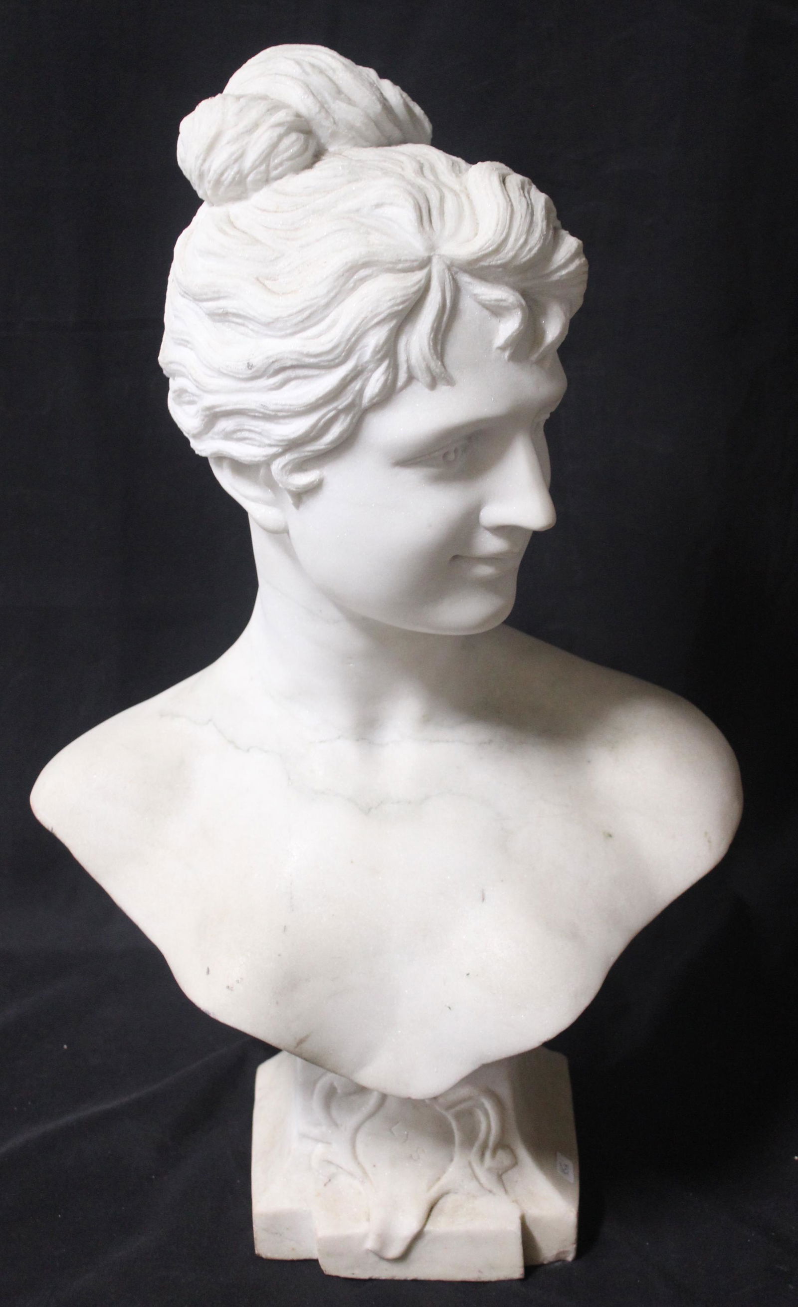 Emmanuel Villanis Art Nouveau Marble Bust (1 of 7)