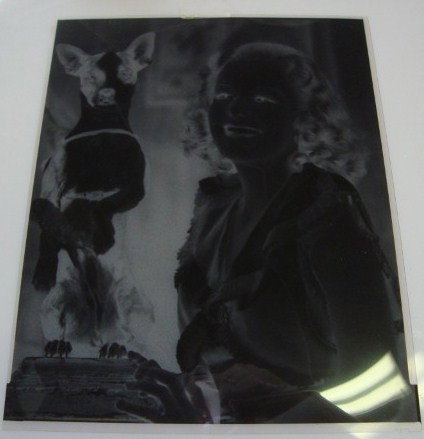LOT OF JEAN HARLOW NEGATIVES - CANDIDS & PORTRAITS : Lot of Jean Harlow candid & portrait negatives. Including one of her as a child; as she looked when appearing in Hal Roach comedies; tableside; at a wedding; playing tennis; with her pets; in leiderha