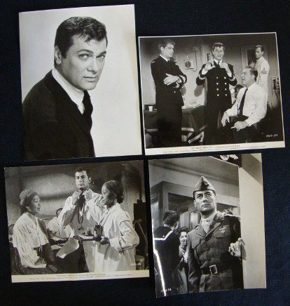 TONY CURTIS MOVIE STILLS (50): Lot includes movie scenes, portraits, candids, glamour portraits, etc… 2 publicity snipes for The Great Imposter. Scenes from The Outsider publicity snipe from the same Universal Picture still with 