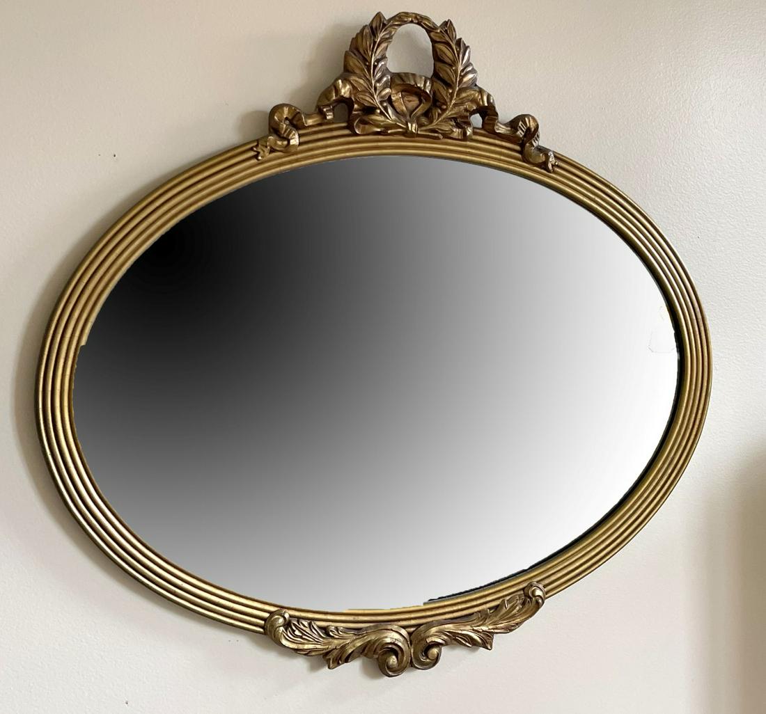 Art Deco Gilt Oval Mirror (1 of 4)