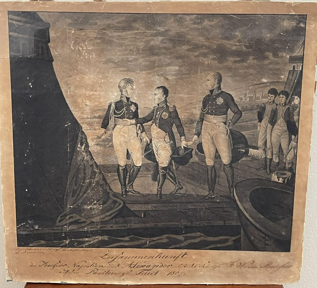 Early German Watercolor- Peace Alliance 1807 (1 of 6)