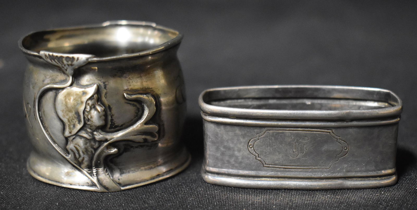 Sterling Silver Napkin Rings (2): Marked sterling. 2 in.