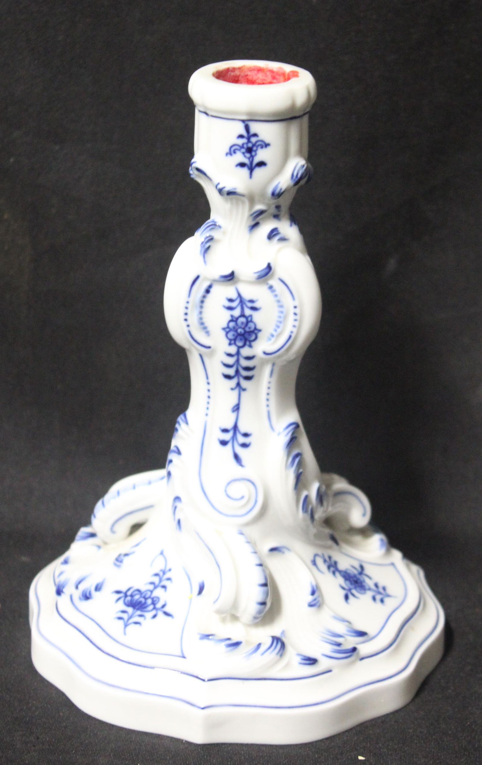 Meissen Blue and White Candlestick (1 of 4)