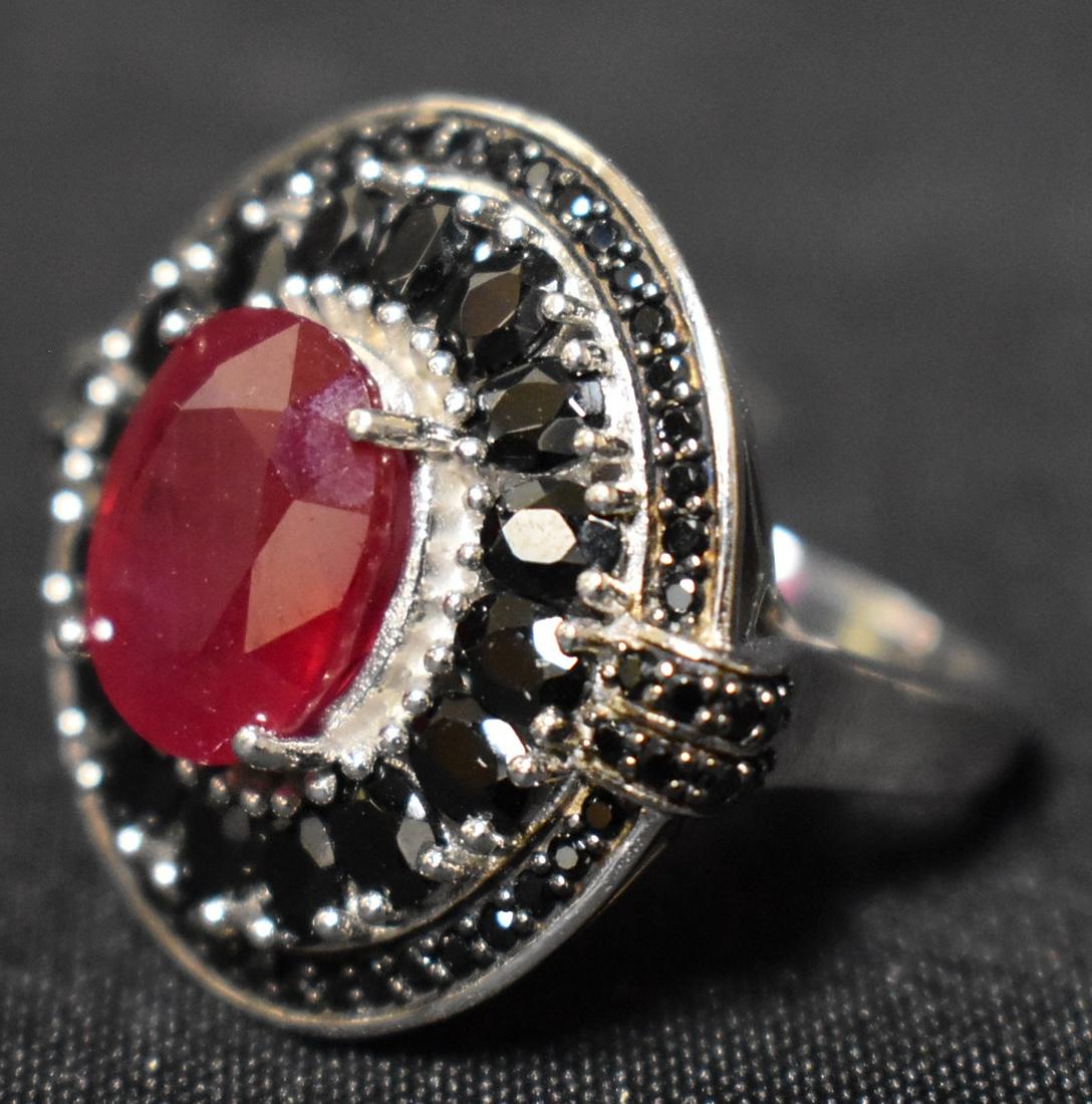 Sterling Onyx & Ruby Ring (1 of 5)