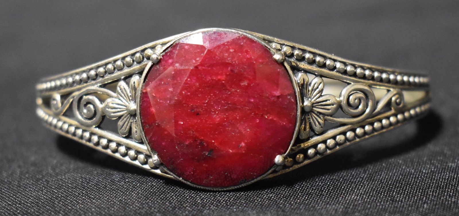 Vintage Bangle Bracelet w/ Ruby (1 of 3)