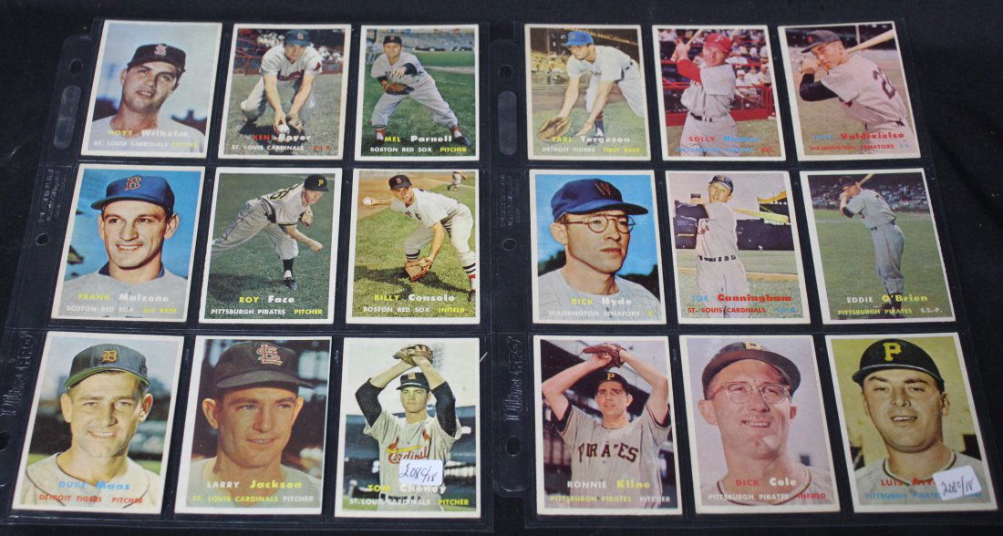 1957 Topps Baseball Cards. Lot of 18 (1 of 5)