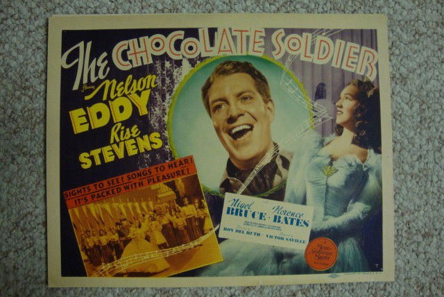 CHOCOLATE SOLDIER LOBBY CARD SET: MGM. 1941. Nelson Eddy. Stevens. Eight cards in the lot. 11" X 14" VF-F