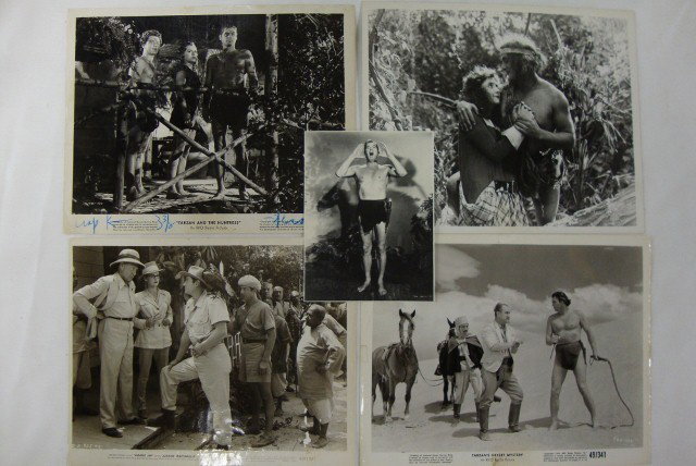 TARZAN STILLS. LINCOLN WEISSMULLER. SCOTT: Elmo Lincoln and Enid Markey in Tarzan of the Apes; Johnny Weissmuller in Jungle Jim; Tarzan's Desert Mystery; Tarzan and The Hunters; early portrait (1932) for Tarzan, the Ape Man; Tarzan Escapes (19