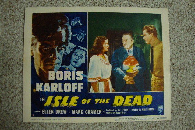 ISLE OF THE DEAD LOBBY CARD SET: RKO. 1953. Boris Karloff. 11" x 14" Eight cards in the set. VF-F