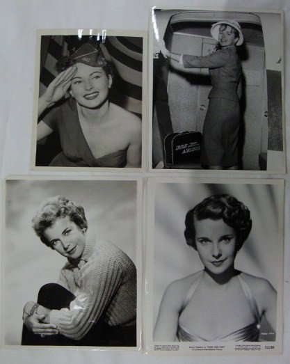 LOT OF STILLS MISC. FEMALE STARS 1950's (60): Lot of 60 photos of 1950's female movie stars including Colleen Gray; Mona Freeman - Flesh and Fury; Felicia Farr; Wanda Hendrix - Saddle Tramp; Patricia Medina - Phantom of the Rue Morgue; Margaret H