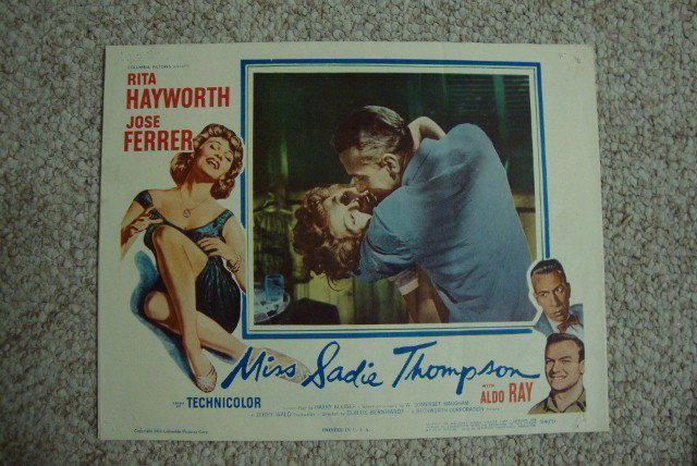 MISS SADIE THOMPSON LOBBY CARD SET (8): Columbia. 1954. Rita Hayworth. 11" x 14" VF-F