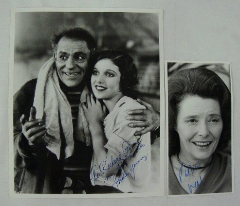 SIGNED PATRICIA NEAL & LORETTA YOUNG PHOTOGRAPHS: Both signed in blue ink. 3-3/4 x 7-1/4 and 8 x 10. VD