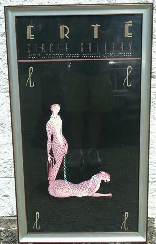 FRAMED ERTE PRINT: framed print Circle Gallery after Erte; 37.5in. X 19.5in.(sight size)