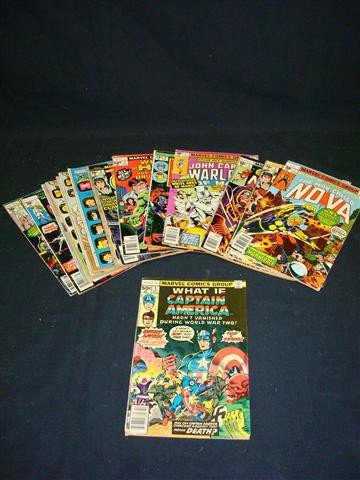LOT OF COMIC BOOKS: lot of 17 - 1970's comic books including; Captain America, The Man Called Nova, Iron Man, The Hulk, Star Wars, etc.