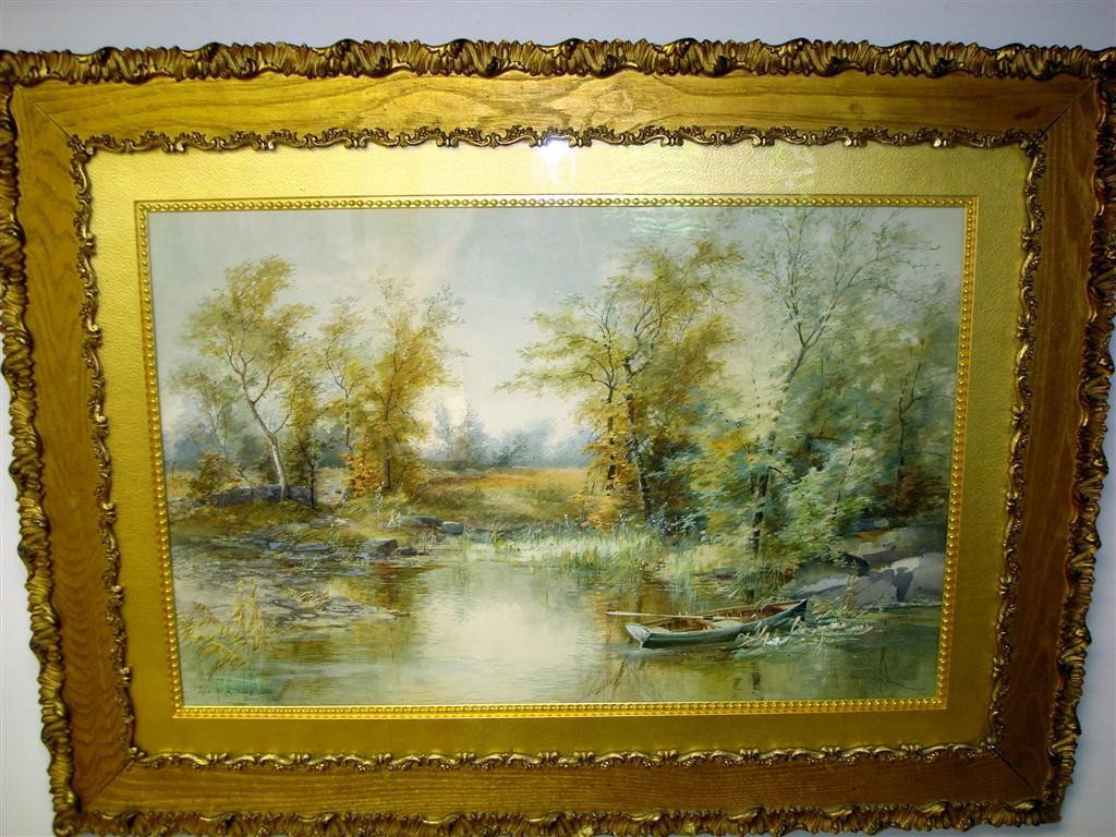 GEORGE HENRY SMILLIE; WATERCOLOR PAINTING SIGNED: watercolor on board, "Bronxville, NY" signed lower left and inscribed with title and dated 1892. Inscribed again in pencil on reverse "Bronxville, NY 1892"; 21in. X 30in.(sight size)