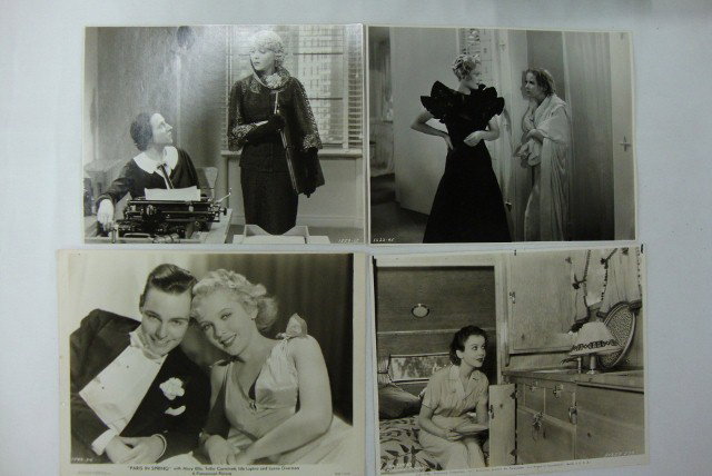 IDA LUPINO EARLY MOVIE STILLS (7): Paris in Spring, 1935; in Smart Girl, 1935 (double weight); in Yours For The Asking (double weight) in the Gay Desperado (2); trailer candid with a backstamp for King Features; full length candid with