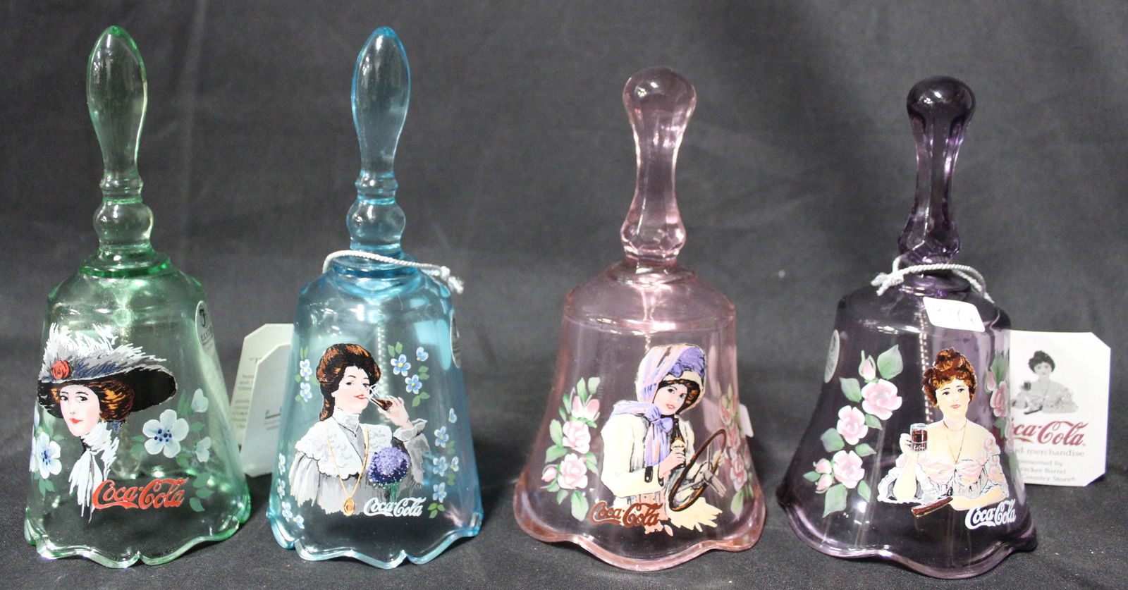 Hand Painted Fenton Coca-Cola Bells (4) (1 of 4)
