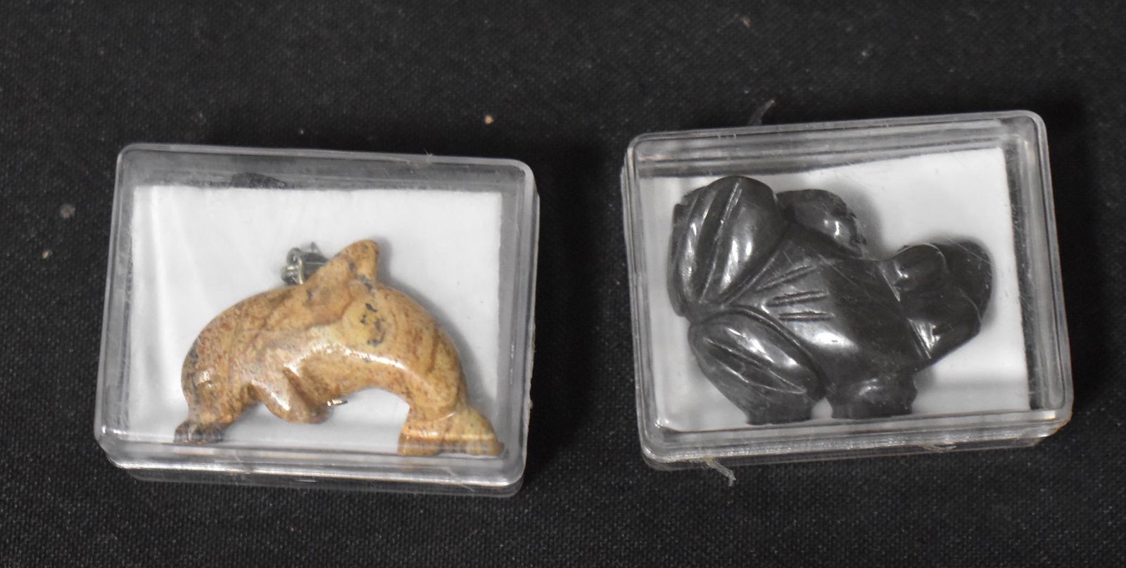 Hematite Frog and Jasper Dolphin Necklaces (2) (1 of 1)