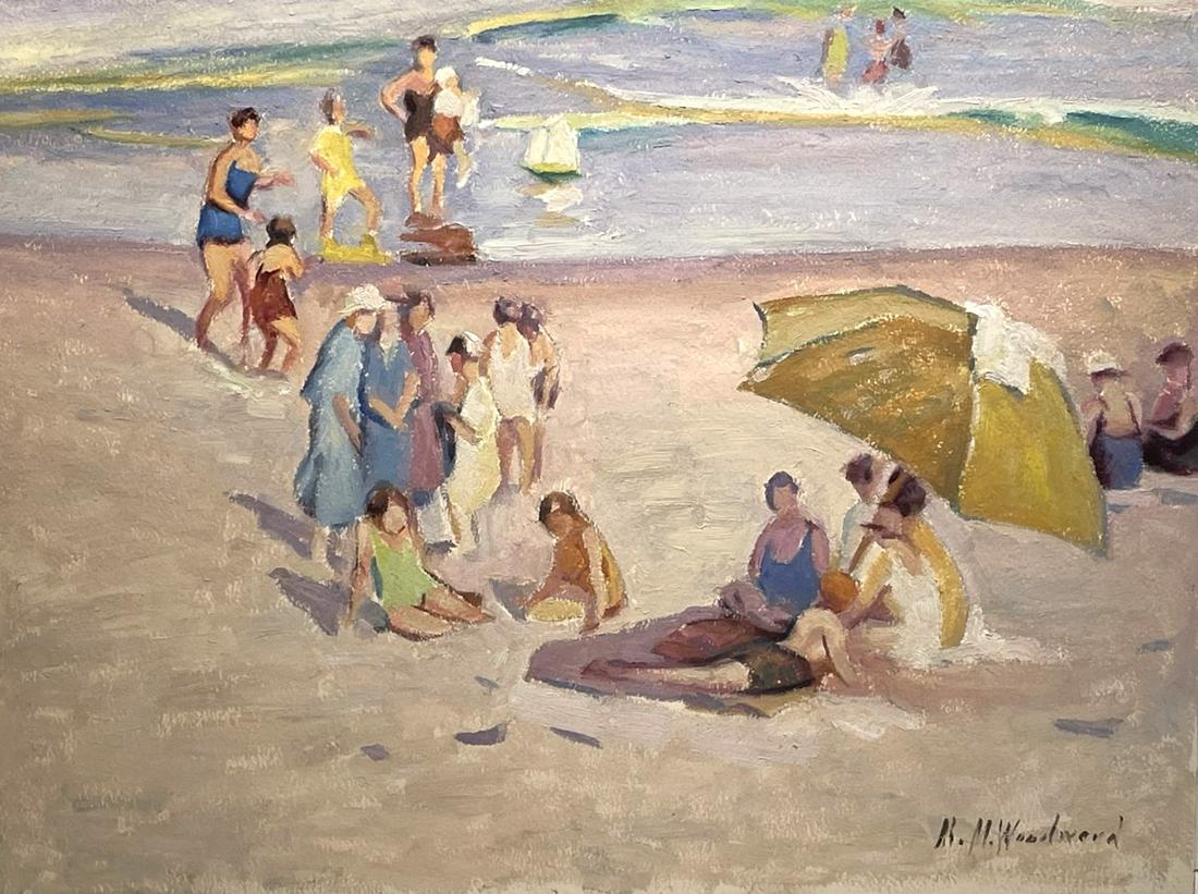 Mabel Woodward; American Oil At the Beach Signed (1 of 5)