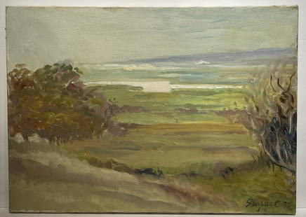 Louis Siegriest; 20thC. American Oil Coastal Landscape Signed: Louis Siegriest; 20thC. American oil on canvas. California Coastal Landscape. Signed and dated ‘75; 16in. X 22in.(image)